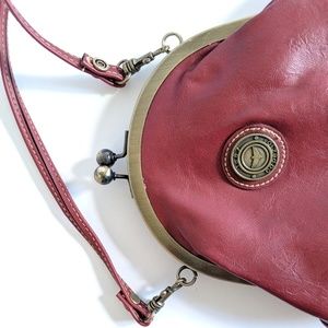 VINTAGE DARK RED CAPEZIO CROSSBODY PURSE
